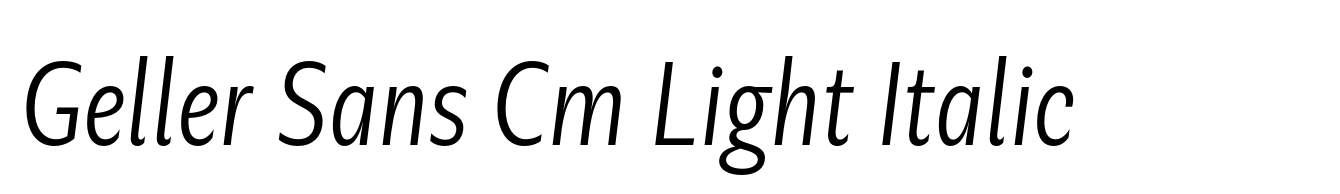 Geller Sans Cm Light Italic